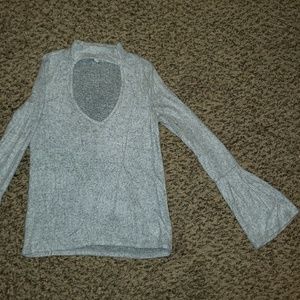 Super soft choker belle sleeve top